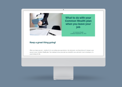What to do with your Common Wealth plan when you leave your job