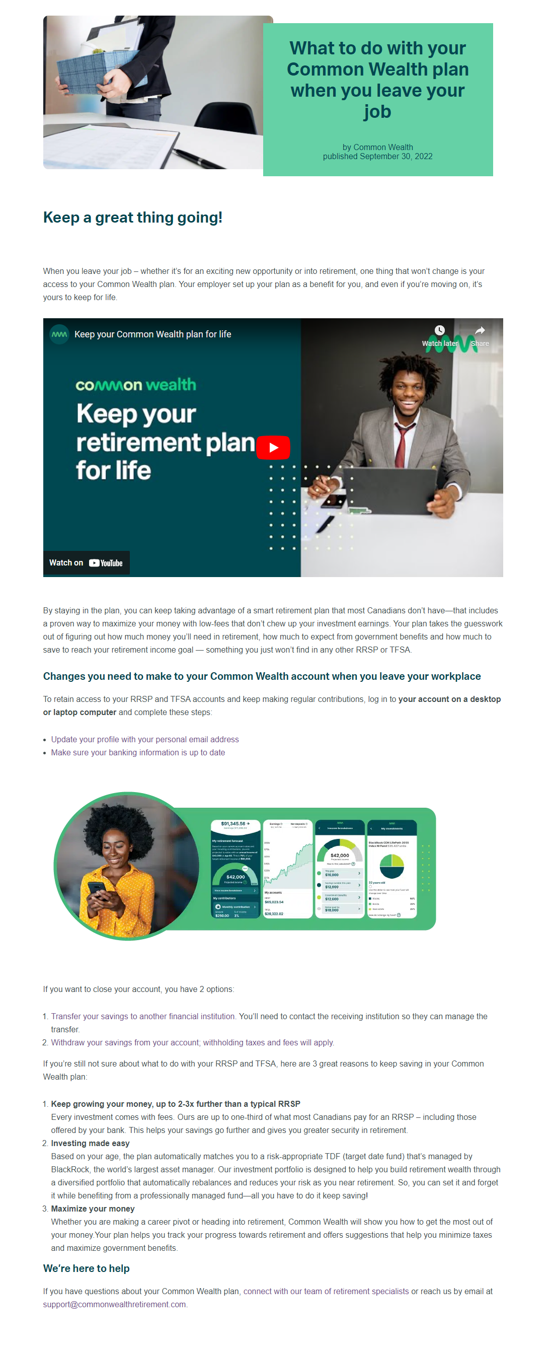 Common Wealth_What do to with your plan when you leave your job